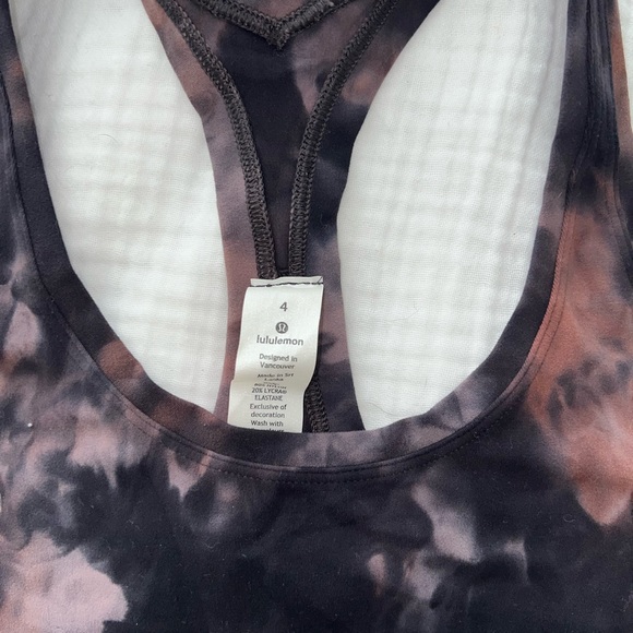NWT Lululemon Graphite Gray Pink Diamond Dye Nulu CRB Cool Racerback Tank size 4 - Picture 3 of 4